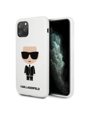 Husa Apple iPhone 11 Pro, Karl Lagerfeld, Silicon, Iconic, Alb